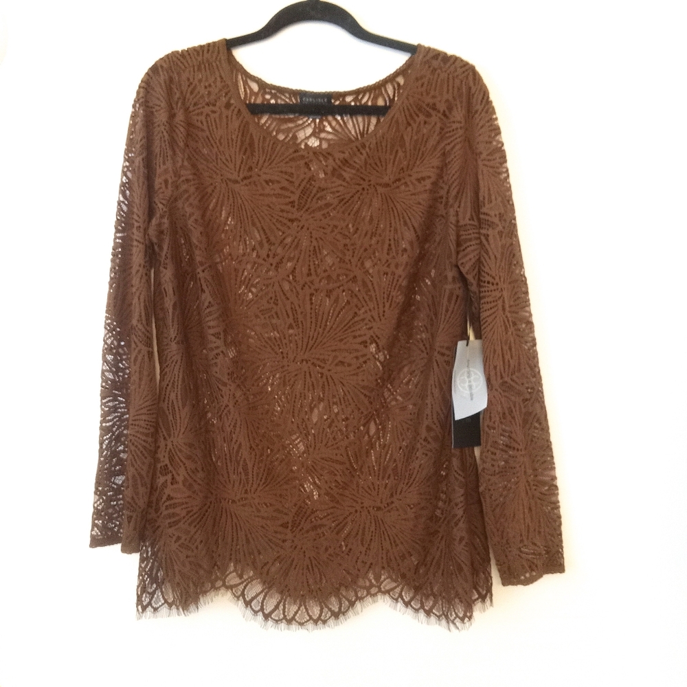 Carlisle Collection NWT Size 14 Lace Top Scalloped Eyelash Lase Trim MSRP $465